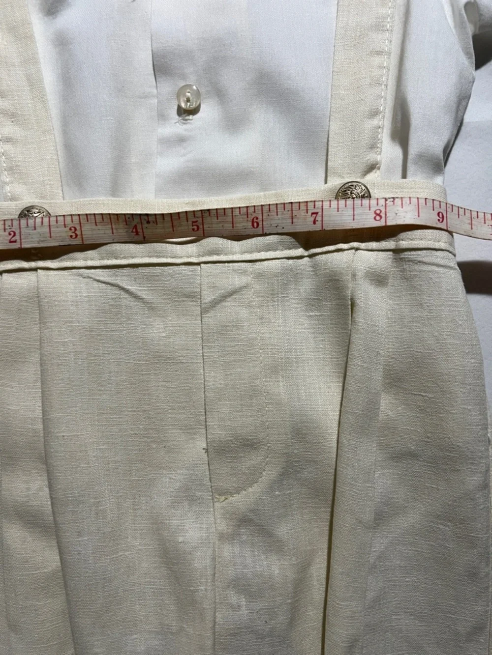 Vintage Kids Beige Suspender Outfit with Bow Tie. It's Classic!​